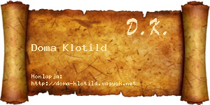 Doma Klotild névjegykártya